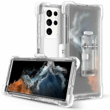 Funda rígida protectora transparente ultra a prueba de golpes para Samsung Galaxy S24 S24+ Plus + clip