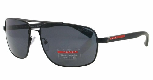 Prada Linea Rossa Sonnenbrille PS 55NS 1BO5Z1 mattschwarz/grau polarisierte Gläser