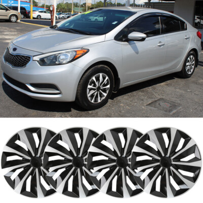 4Pcs 15'' Snap-On Hubcaps Steel Wheel Rim Tire Covers For KIA Forte LX 2010-2023