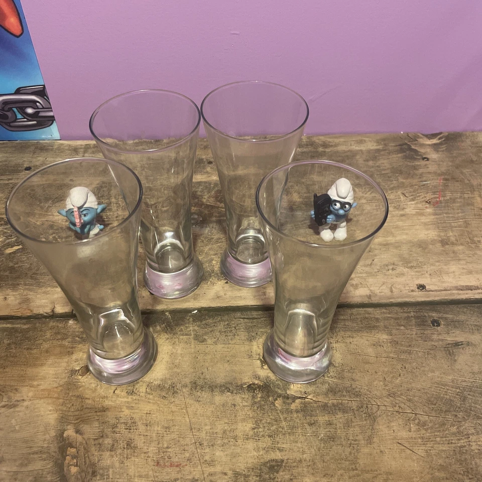 Juego de 4 vasos de cerveza Libbey Glass altos transparentes Pilsner 8" 16 oz Foto 2 de 4