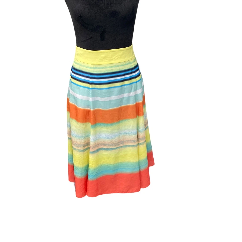 Ted Baker línea A midi totalmente forrado bolsillos multicolores banda ancha talla 1 Foto 3 de 4