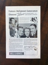 1938 vintage original print ad Bell  Howell Filmo 8 Camera W/ Douglas Fairbanks