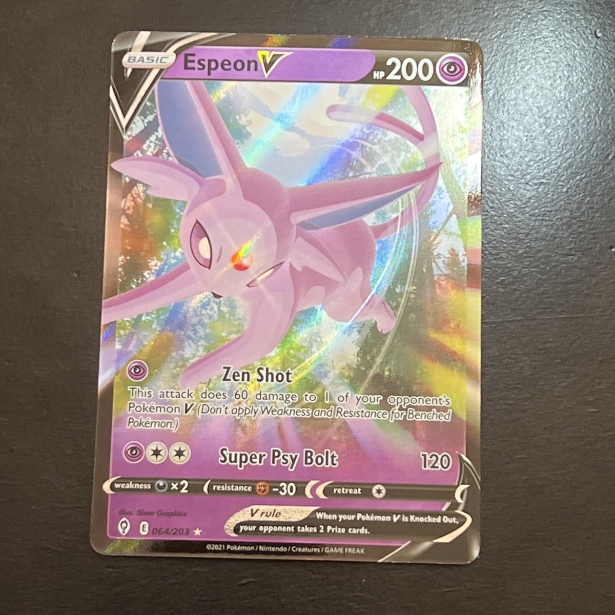 espeon v pokemon card price 2021 Pokemon Evolving Skies Espeon V Ultra Rare Holo #SWSH201