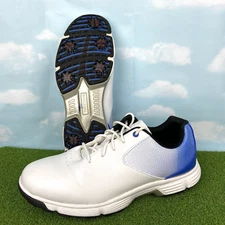 Thestron Waterproof Mens Golf Shoes Size 11.5 White Blue Brand New Spikes