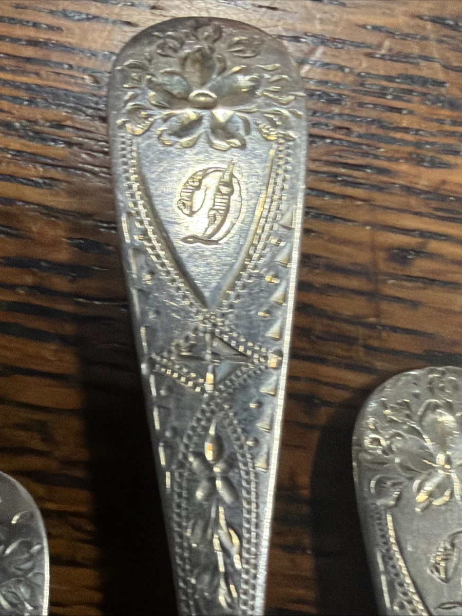5 X Sterling Silver Bright-Cut Teaspoons – Sheffield 1896 – Allen & Darwin 73g