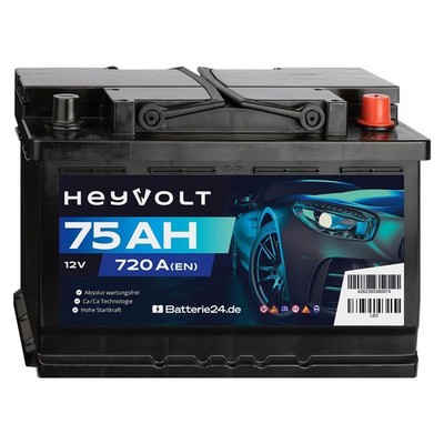 HeyVolt 75Ah Autobatterie 12V 720A/EN Starterbatterie 570144064
