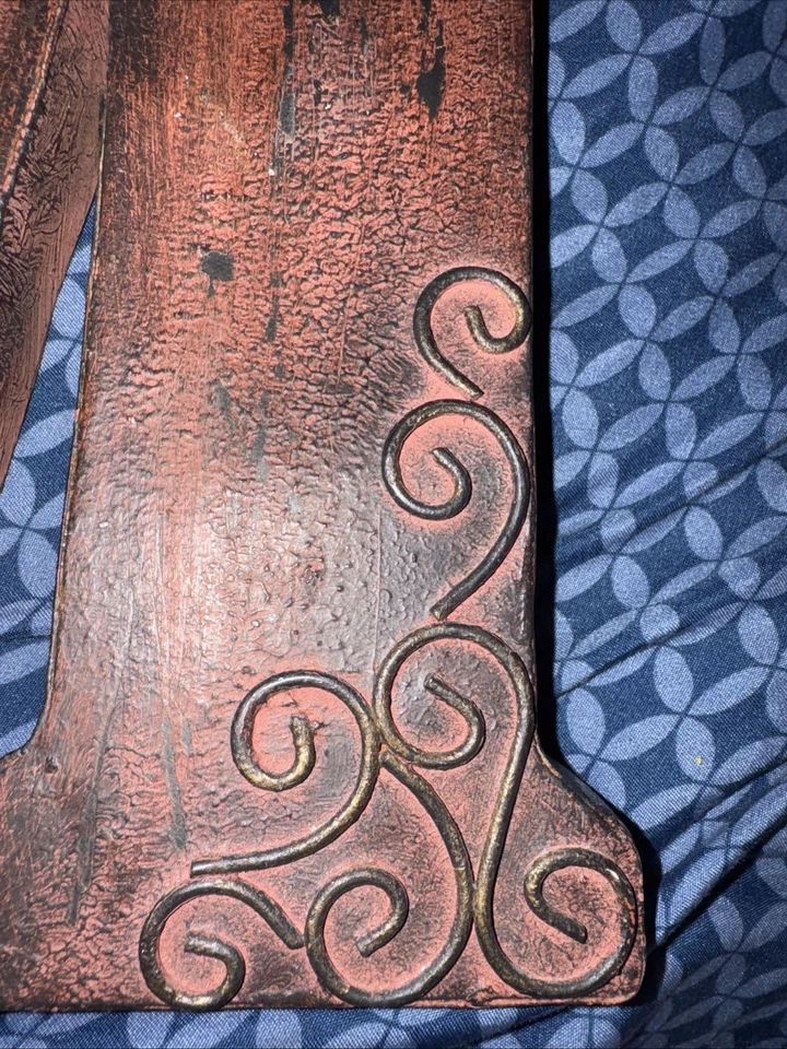 Rustic Metal Sign Letter “M” With Swirl Designs And Keyhole Hang Up - Image 2 of 4