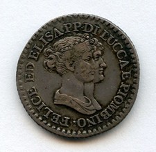 ITALY 1807 LUCCA 1 FRANCO SILVER COIN SCARCE TONED CHOICE VF+XF.