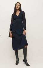 Reformation Morganna Dress – Navy – Size 4 – NWT