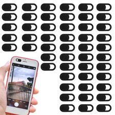 LIQWEI 50 PCS Webcam Cover Slide, 0.023 Inch Ultra-Thin Universal Web Black
