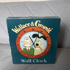 BNIB Vintage 1997 Collectable WESCO Aardman WALLACE & GROMIT Porthole Wall Clock