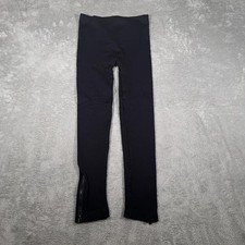 Spanx Leggings Womens Medium Black High Rise Ankle Zip Compression Stretch