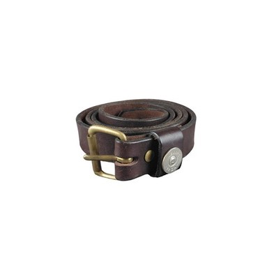 Kevin's Catalog Mens Brown Leather Shotgun Shell Belt 12 GA Brass Concho Size 42
