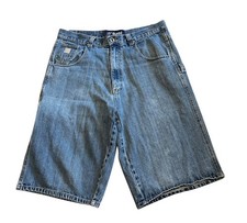 Vintage Karl Kani Shorts Mens 34 Blue Denim Baggy Jeans Jorts Y2K 90s Hip Hop