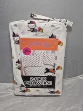 Hello Kitty, Halloween Witch & Pumpkins Standard 2 Pillowcase White 20 x 30 A4