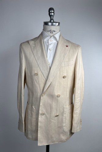 NEW ISAIA BEIGE LINEN SILK BLAZER US 40 - EU 50 Y757