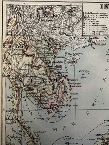 IndoChine Siam SE Asia Borneo Philippines 1886 Catholic Christian Missionary map - Picture 2 of 5