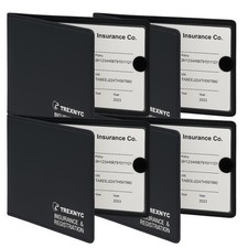 TrexNYC Car Registration  Insurance Card Holder Wallet for Glove Box, 4 Pack