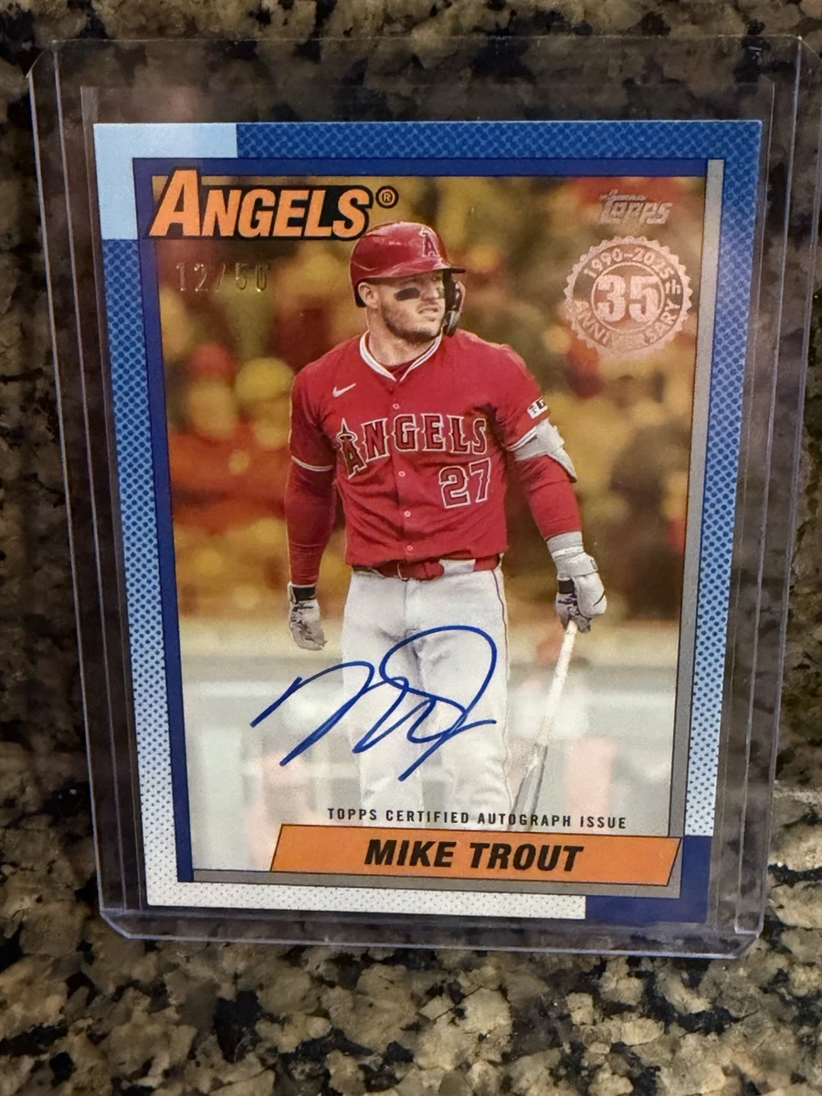 Topps Mike Trout Autographed Baseball Sports Trading Cards for