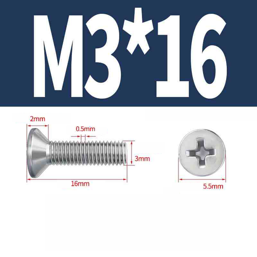 M2/M2.5...-M4 Phillips Countersunk Screw Flat Head Bolts 316 Stainless Steel - Picture 33 of 61