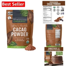 Organic Cacao Powder 8 oz – Unsweetened, Gluten-Free Rich Chocolate Flavor
