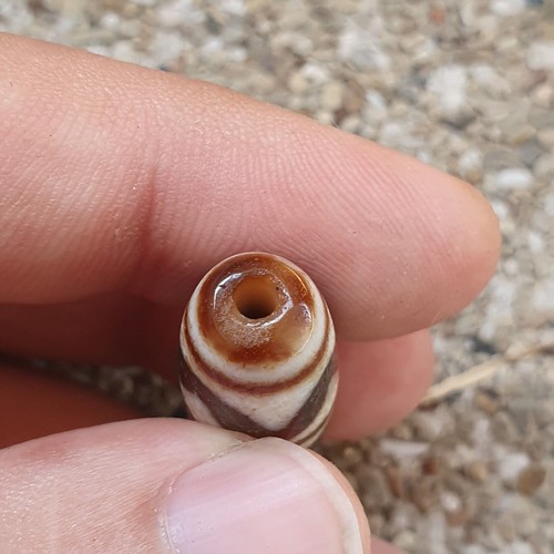 Himalayan indo tibetan agate zigzag lines bead unique patterns dzi amulet - Picture 10 of 10
