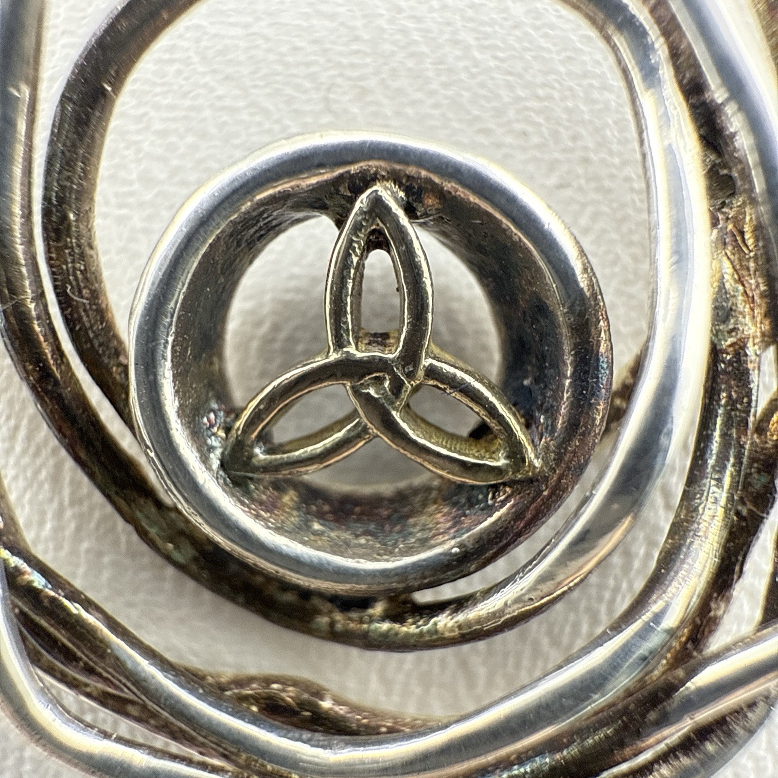 Keith Jack Necklace Celtic Cradle of Life Sterling Silver 10K Trinity Knot $290