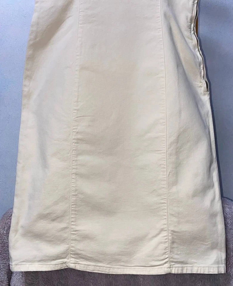 Vestido Versace Jeans Alta Costura ITTIERE Italia Beige Algodón Bodycon Corsé Y2K 44 M Foto 2 de 4