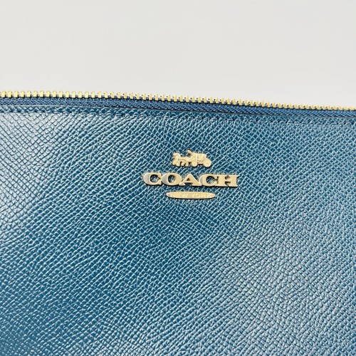 Coach Signature Corner Zip Wristlet Peacock Blue NEW 7.75” X 3.75” - Picture 16 of 17