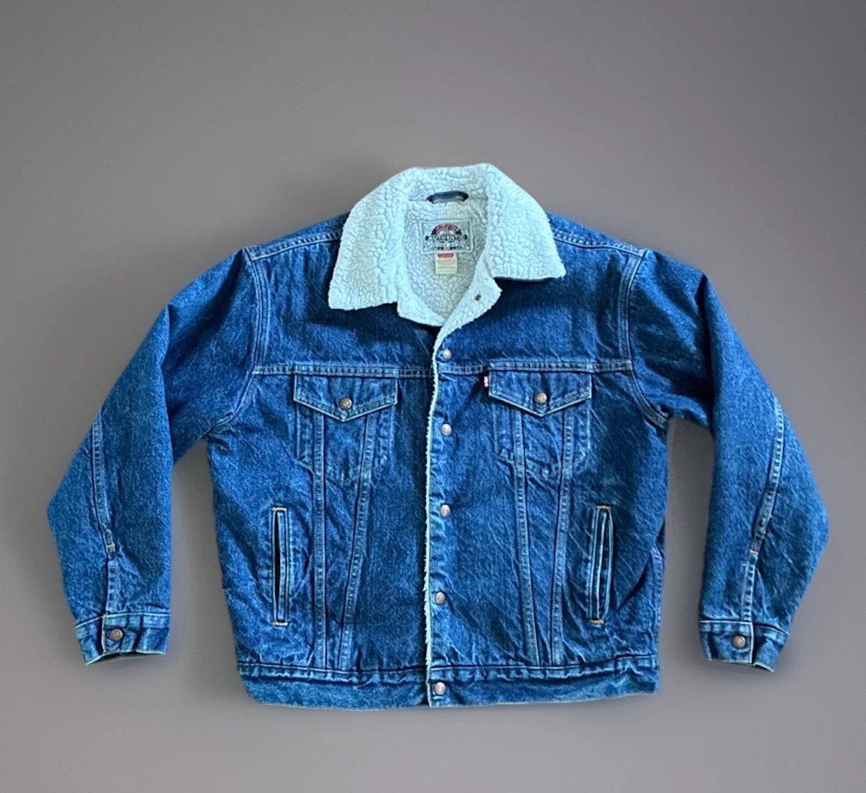 Early 2000’s Vintage LEVI’S Sherpa Trucker Denim Fleece Lined Jacket Men’s Med