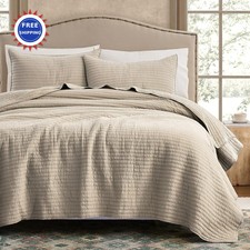 100 Cotton Oversized King Size Quilt Set - California 118 x106 Lightweight