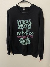 New Pink Floyd Double-Sided Black Medium Sweatshirt 1975 Wish You Were Here