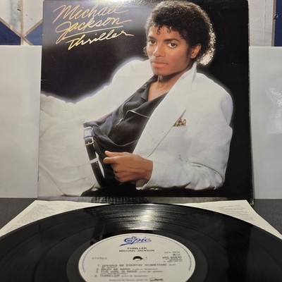 Michael Jackson Thriller Vinyl LP White Epic Label Tim Tom Etching. Interepak UK