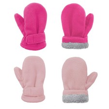 2 Pairs Toddler Mittens Unisex Lined Fleece Gloves Winter Warm kids Mitten fo...