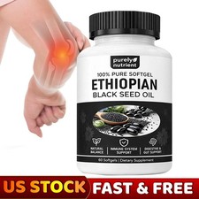 New Purely Nutrient Ethiopian Black Seed Oil Softgels 4.64 Thymoquinone