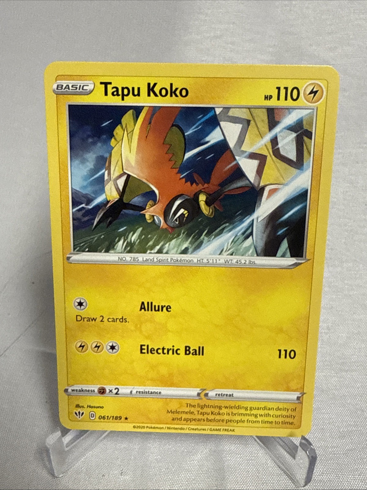 Tapu Koko 061/189 Darkness Ablaze NM Rare Pokemon Card