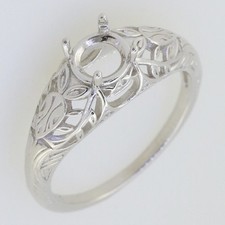 925 Sterling Silver Semi Mount Ring Setting 7mm Round Stone Stackable Ring