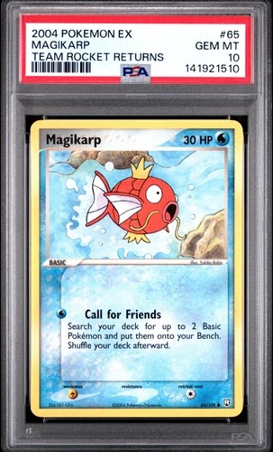 2004 POKEMON EX TEAM ROCKET RETURNS #65 MAGIKARP PSA 10
