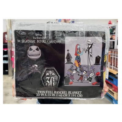 The Nightmare Before Christmas 30th Anniversary Twin Full Blanket 55x75in