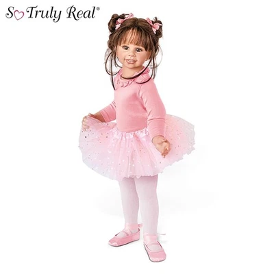 THE ASHTON-DRAKE GALLERIES Ashton Drake Lara Lifelike Realistic Ballerina Girl Child Doll Ballet Tutu 31"