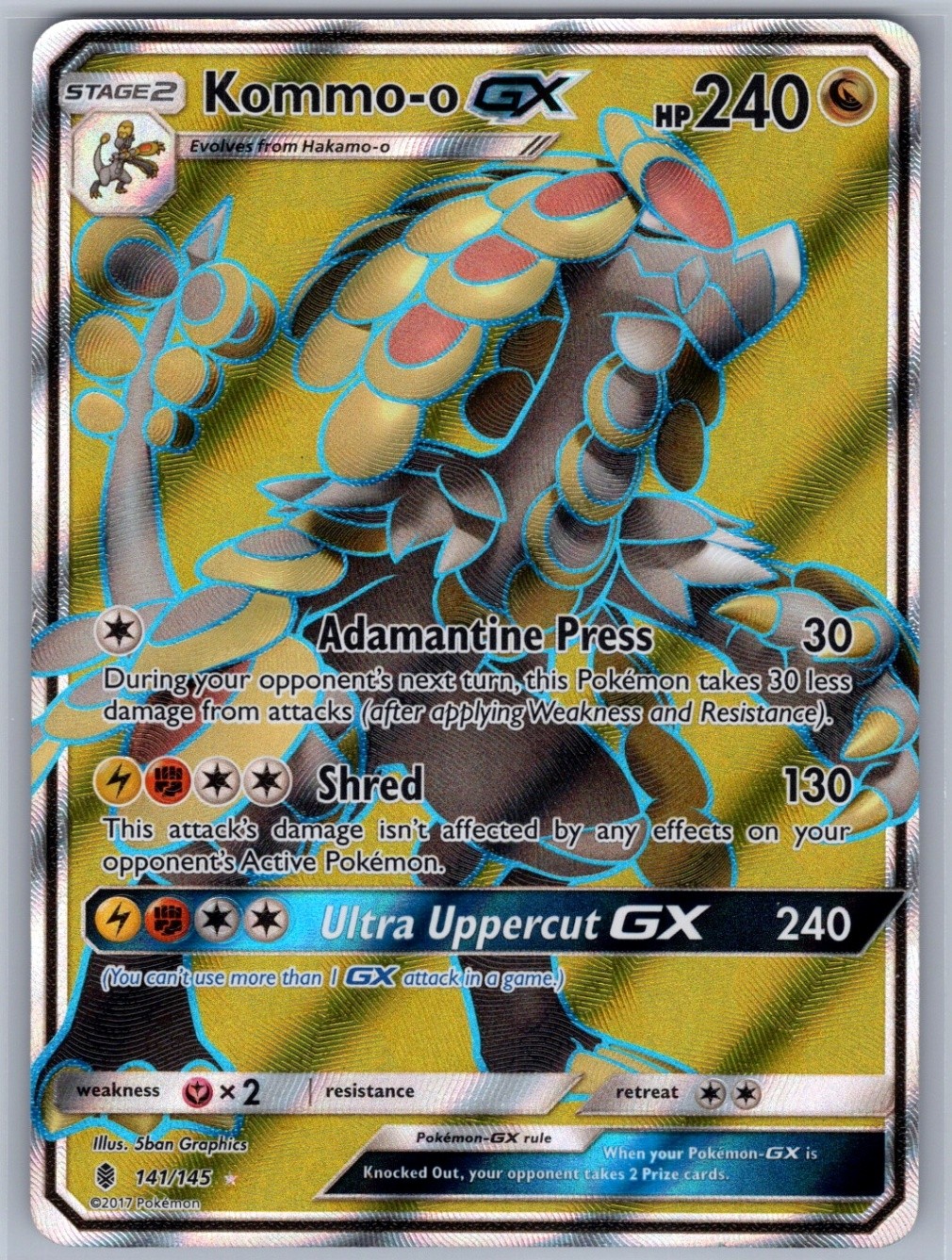 Kommo-o GX (Full Art) 141/145 (LP) - SM - Guardians Rising - Pokemon TCG