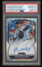 2023 Bowman Chrome Hurston Waldrep RC Rookie Sparkle Auto /71 PSA 10 AUTO 10
