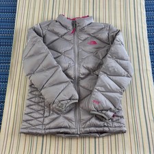 The North Face Jacket Girls Large 14/16 Gray 550 Down Quilted Full Zip Puffer