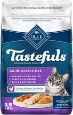 Tastefuls Natural Dry Food Active Adult Cats Chicken & Brown Rice Recipe 15-lb. 3.62 per pound