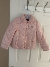 tommy hilfiger pink quilted jacket girls size 4