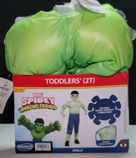 Disney Jr Marvel Hulk Muscled Costume Toddler Boys 2T Spider-Man Dress Up Spidey