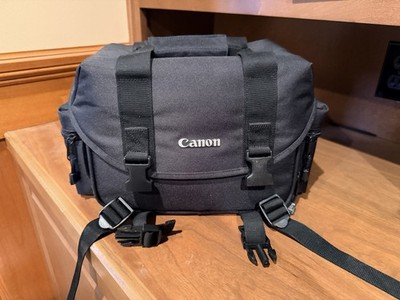 Canon Camera Shoulder Bag Divided Slots Soft Case Black Pre-owned