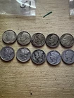 90% Silver Dimes,5 Mercury Dimes 5 Roosevelt Dimes. Lots Of 10 Coins.   #51
