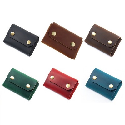 Holder Leather Business Card Case Large Capacity Card Holder Wallets