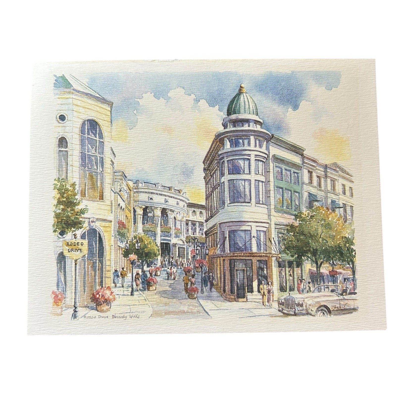 Vintage Clover Editions Postcard Rodeo Drive Beverly Hills Los Angeles LA USA